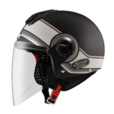 ASTONE CJ500 LL12 彩繪款 3/4 半罩式安全帽 內藏墨鏡, 平黑/灰