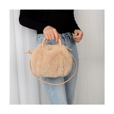 여성용 겨울 숄더 매듭 퍼 토트백 핸드 털가방 여성 미니 pro+451lO, 핑크, 본상품선택