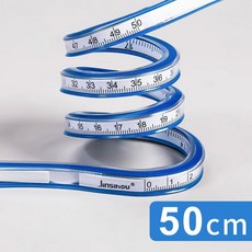 곡선 재봉 눈금자 구부릴 수 있는 잉 도구 미터법 체중계 규칙 엔지니어링 디자인 30 cm 40 50 60cm, 50cm, 1개
