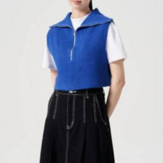 (국내매장정품) 에잇세컨즈 8SECONDS 하프 집업 칼라넥 니트 베스트 블루 미우새 진경 조끼 하프집업