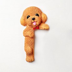 可愛狗法鬥開關裝飾墻貼保護套現代簡約樹脂動物3d立體插座貼創意kun, 橘色左立泰迪