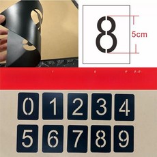 알파벳 벽목 사인용 글자 공예용 나무 숫자 큰 집 스텐실 매장 메뉴 그라데이션 벽, 1개, PVC 플라스틱 0-9 숫자 5cm