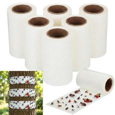 Mysora 6롤 랜턴 파리 및 개미 트랩 곤충 장벽 각 9.1m(30피트) 야외 접착 곤충 트랩 나무 줄기 랩 나무 과일 및 식물 해충 방제 잔디 및 정원 보호, 6