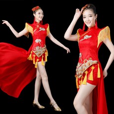 댄스복 아랑고고 상하복세트 장구 무대 의상 행사 무용 전통 공연복 단체복 빅사이즈 춤 난타복 부채