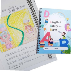 넓은칸영어노트 벌룬 영어 그림일기 노트(스프링), 본상품
