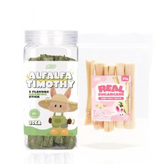 기화 알팔파티모시 꽈배기스틱 20P+사탕수수 이갈이 50g