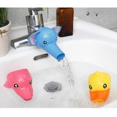 에디슨 유아용 스스로 수도꼭지 /동물 캐릭터 3종 택1/손씻기/세면대 보조기, 1개, 코끼리-핑크