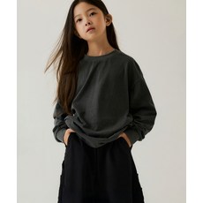 스탠다드 키즈 STANDARD KIDS MUSINSA 오버사이즈 피그먼트 립 커프스 긴소매 티셔츠 [차콜 그레이] MKETL0K01-CG 591228