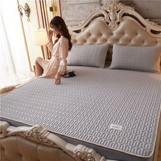 라텍스 매트리스 쿨매트 여름 기숙사 에어컨 매트 여름매트 싱글 아이스 실크 접이식 여름 키트, 0.9m 침대, A. 실버 그레이