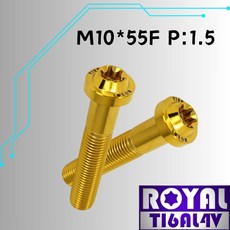 【瘋螺絲】ROYAL 鈦合金螺絲 M10*55F P:1.5 飛碟頭型螺絲 64鈦 出貨附發票, 1個, 土豪金