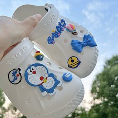 【熱銷】叮當貓洞洞鞋配飾diy藍色系小叮當百搭新款立體可愛鞋花裝飾 洞洞鞋鞋扣 洞洞鞋配飾 洞洞鞋裝飾, 1個, 隨機鞋花小樣1個