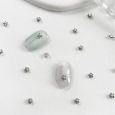 실버 큐빅 꽃 네일파츠 NO.78I (4개입)