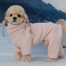 슈퍼펫 강아지옷 겨울 올인원 넥워머 후리스, 1개, 베이비핑크