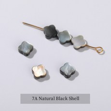 10 개/몫 천연 검은 전복 쉘 네 잎 클로버 구슬 DIY 쥬얼리 액세서리 팔찌 액세서리에 대한 스페이서, 02