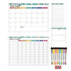 【CHL】辦公用品 可擦寫 磁性留言軟白板套裝 月表 清單 週表