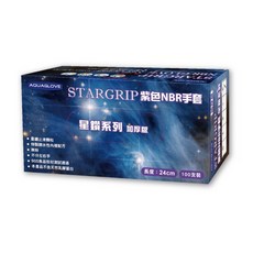 AQUAGLOVE STARGRIP 紫色NBR手套 星鑽系列 加厚版, 1個, S號, N/A