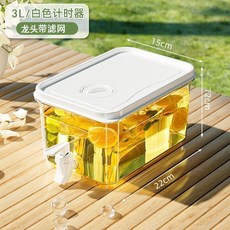冷水壺加厚帶水龍頭耐高溫大容量飲料果汁桶, 1個, 加大加厚 約裝6斤 過濾龍頭,食品級PP5材質 耐高低溫