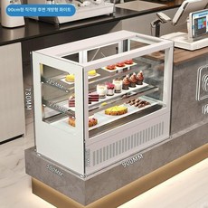 카페 케이크 냉장 쇼케이스 디저트 진열장 업소용 냉장고 전시, 기본 모델명/품번, 90x50x73 데스크탑 직각형 화이트