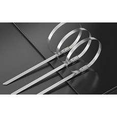 304 스테인리스 케이블 타이 4.6x350mm (100개) - 자물쇠형 금속 타이 내식성 - 고온내열 - 견고한 고정