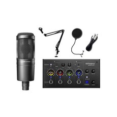 Roland BRIDGECAST + AT2020 PS5 Windows 10 11 Mac iPhone 세트 대응 게임 전달용 음성 믹서