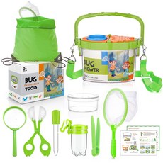 【超繪玩】戶外昆蟲捕捉盒 昆蟲觀察飼養盒 戶外探險玩具 昆蟲放大鏡, 綠色, 1個