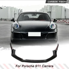 포르쉐 911 카레라 4 GTS 17-19 레이싱 스포일러 바디 키트 앞 범퍼 스플리터 실제 카본 호환, 기본선택
