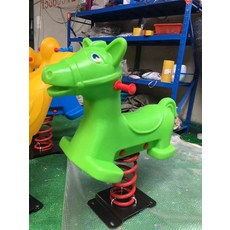 놀이터 스프링 목마 공원 동물 흔들말 시소 야외 흔들의자, 1개, 딥그린