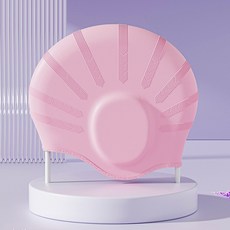 防水護耳矽膠游泳帽 長髮適用 男女通用, 1個, 遊泳帽【加大不勒+防水護耳】粉色