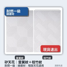明架矽酸板天花板 造型花色 (雲翼紋/桂竹紋) 4mm 2x2尺 9片, 1個, 雲翼紋-厚4mm*60.3*60.3cm