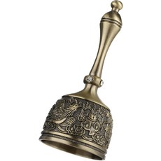 핸드벨 브라스 디너 콜 벨 큰 서비스 티베트 핸드벨을 울리는 명상 시니어 침대 옆 음악 교육 교실, 1개