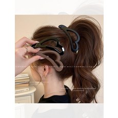 [세젤예 포니테일] 머리볼륨핀 바나나핀 하트 디자인 헤어집게핀, 4개 세트