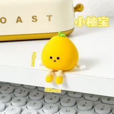 可愛桌面小擺件2024新款高顏值吊腳娃娃女生臥室辦公室治癒裝飾品, 小柚寶, 1個