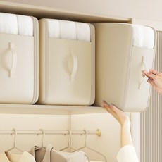 홈비 지퍼로 부피절약 이불 의류 압축 파우치 정리함, 1개, 아이보리