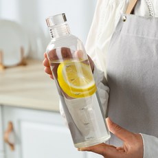 1리터 내열 강화유리 물병 워터보틀 휴대 가능한, 1개, 500ml, 500ML-2개 내열 내한 뒤집어도 새지 않음
