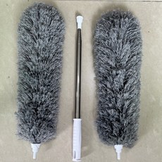 鷄毛撣子 除塵 傢用可彎曲灰塵刷 灰塵撢 除塵撢 雞毛撢子 雞毛撢子汽車用 掃除用具雞毛撣子, 純灰色,除塵撣短款不帶桿-【1根裝】, 1個