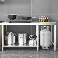 스텐 조리대 식기 렌지 주방 선반 하부 다이 설거지 건조대 테이블 작업대 보관, 1개, 100x40x80 2단