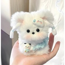 兔毛扭扭棒小狗DIY材料包 - 自製毛絨玩偶 生日禮物 交換禮物, 兔毛小狗--款一 材料包, 1個