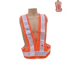 신호수조끼 오렌지 LED 점멸기능 야간작업 안전조끼
