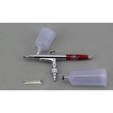 Hobby模改舖 130 雙動外調噴筆雙壺款 0.3mm 電鍍紅, 1個