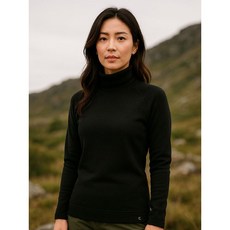 마운티아 여성 겨울 기모 터틀넥 티셔츠 블랙 1MQTSW2503