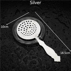 바 스트레이너 스프링 칵테일 스트레이너 스테인레스 스틸 디럭스 스트레이너 바 도구, 기타, 20 Silver