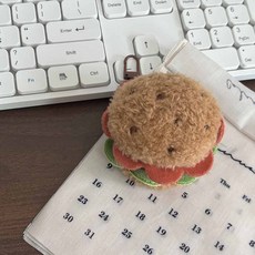 可愛毛絨甜點包包掛件，DIY漢堡蛋糕鑰匙圈掛飾，三明治造型伴手禮，展現獨特風格, 1個, 汉堡一个