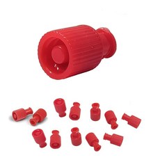 Luer Lock 플러그 레드 수 및 암 커넥터용 이중 기능 개별 포장 100팩, Luer Lock 플러그, 레드, 수 및 암 커넥터용