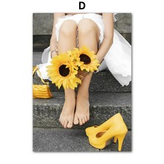 노란 해바라기 캔버스 벽 예술 빈티지 자동차 꽃밭 풍경 사진 인쇄 프레임 밝은 농장, A. 20x30cm Unframed