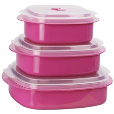 Reston Lloyd Calypso Basics 아식스 전자레 조리기구 스팀기 보관 세트 마젠타 다양한 사이즈 6피스 155565