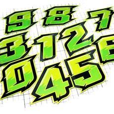 킹콩 헬멧 숫자 스티커 반사 데칼, 2개, 5번