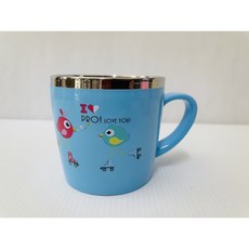 A-OK 304不鏽鋼兒童杯 - 兒童口杯 兒童耳杯 兒童餐具 兒童水杯, 藍, 1個