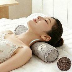 Leesheer 순면 커버 메밀 경추베개 목베개 숙면 통기성 여름용 분리세탁, 1개, 그레이