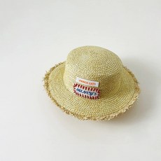 시웨이 어린이 아동모자 레터링태그 밀짚모자