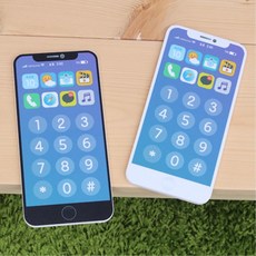 스마트폰모형 1p 역할놀이 장난감교구 모방활동 아이폰형 어린이집 폰중독방지 학원, 블랙